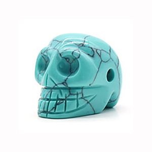 23 mm Turquoise naturelle Turquoise Crystal Crystal Stone Human Human Skull Head Sculpture Sculpture