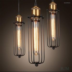 Lâmpadas pendentes American Iron Retro Loft Lights Vintage Industrial Restaurant Hang Lamp Bar Coffee Western Shop Decoração LED