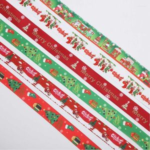 Party Decoration 100Yards 25mm Christmas Ribbon Printed Grosgrain Ribbons Gift Wrapping Wedding Hair Bows DIY RibbonParty