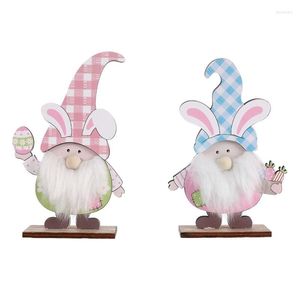 Parti Dekorasyonu 2pcs Paskalya Dekorasyonları Ahşap Kulak Gnome Masa Merkez Parçası Süsleme Evi DIY Craft Kids Hediye SPTERY Dekorasyon Parçası