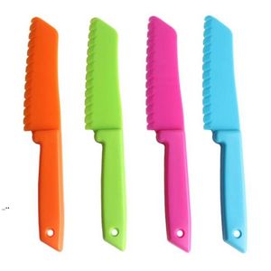 For Bread Lettuce Kitchen Knife Kids Chef Cooking Fruit Knives Plastic Safe Children Paring Knives Sawtooth Cutter BBB15981