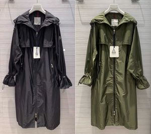 Designer francese donna trench giacche cappotti con cappuccio vita traspirante protezione solare vestiti bracciali ricamati giacca a vento