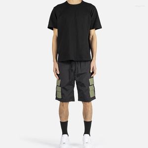 Men's Shorts Men's The Summer 2022 Youth Sports 7-point Cargo Pants With Mid-waist Lace-up Basketball Trend Casual Black Green