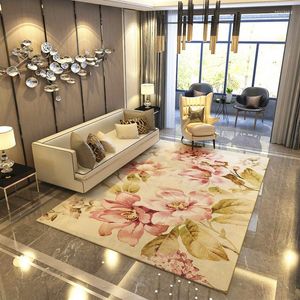 Carpets Luxury Europe Nodic Flower Living Room Carpet Chair Yoga Mat Jacquard Sofa Floor Mats Doormat Rugs And Area Rug For Home