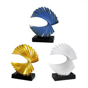 Watch Boxes Home Ornament Wave Fan Resin Sculpture Statuette For Garden Desktop Decor