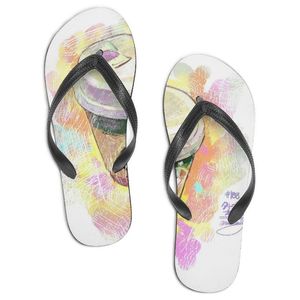 Gai män designer anpassade skor casual tofflor mens mode vit öppen tå flip flops strand sommar glider anpassade bilder finns tillgängliga