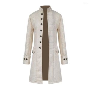 Men's Suits Autumn Stand Collar Single Breasted Outwear Male Men Overcoat Pockets For Role Playing