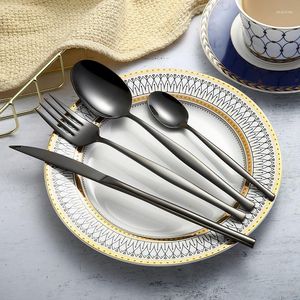 Dinnerware Define Black Forks Spoons Knives 304 Aço inoxidável Conjunto de talheres ocidentais de cozinha de mesa de Natal