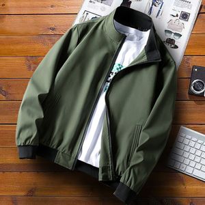 Casual Jacken Männer Mode Stehen Kragen Leichte Feste Farbe Bomber Jacke Streetwear Dünne Dünne Mäntel Herbst Männer