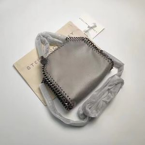 Projektantka Stella McCartney Falabella Mini Tote Bag luksusowa kobieta metaliczna sliver czarny małe zakupy torebki skórzane torby na ramię