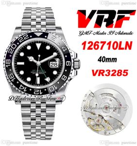 VRF GMT II VR3285 Automatyczna męska zegarek 40 mm ceramiczny ramka czarna zielona tarcza 904L Diamenty jubilesteel Bransoletka Super Edition ta sama karta serialu B2