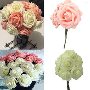 Decorative Flowers Artificial Rose 10pcs Multicolor Foam Flower Bouquet For Wedding Party Home Decor Shipped Within 24h