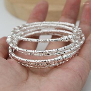 Bangle 6 Pack Classic Silver Bracelets And White Dubai Bridal Jewelry Arabian Gift Party For Women