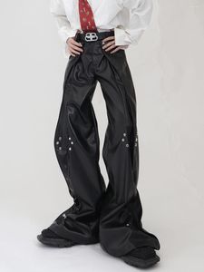 Herrenhosen Männer Frauen Kleidung Mode Original Nische Doppelschicht Lederhose Metallknopf Plus Größe Kostüme