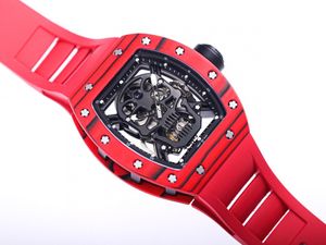 Fashion Men's Mechanical Watch Barrel Tipo 50/43/16mm Dial vermelho Dial