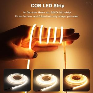 Streifen 400 LEDs/M 3 mm Breite FOB COB-Streifen Flexibles LED-Lichtband 12 V 24 V RA 90 Ultrafeines dünnes lineares Bar-Raumdekor-Lampenband