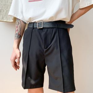 Men's Shorts Men's Casual Suit Pants Mens 2022 Summer Fashion Trendy Elastic Waist Straight Knee Length Black White Dress