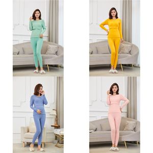 Langarm Mama Mutterschaft Lounge Pflege Pyjamas Set Schwangere Frauen Nachtwäsche Stillen Pyjamas 2 teile/satz 20221005 E3