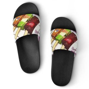 M￤n designer anpassade skor avslappnade tofflor handm￥lade mode vit svart ￶ppen t￥ flip flops strand sommar glider