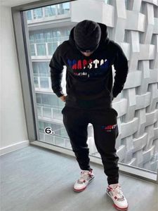 Trapstar full tracksuit hoodie rainbow towel embroidery decoding hooded men and women sportswear suit zipper trousers Size S-XL