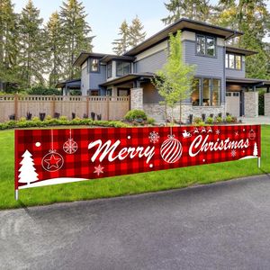 Decoraciones navideñas Letras felices Adornos de la tienda al aire libre Tirando la bandera del porche del porche Regalos de Navidad para el hogar