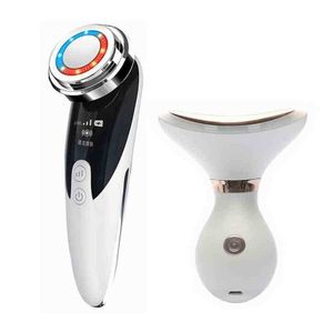 Ems Beauty Instrument Led Photon Therapy Collo Lifting del viso Strumento di serraggio Massaggiatore Antirughe Vibrazione ad alta frequenza 220516