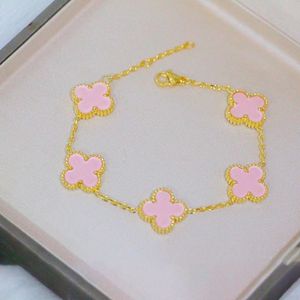 Luxur Design Double Side Clover Charm Armband Bangle 18k Guld rostfritt stål smycken för gåva