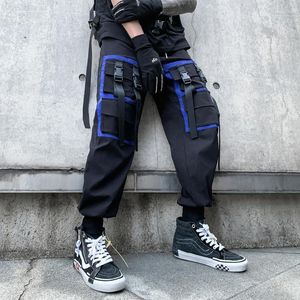 Men's Pants Ribbons Multi Pockets Cargo Men Harajuku Casual Track Trouser Hip Hop Streetwear 2022 Harem Joggers Sweatpants Men's