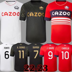 2022 2023 Koszulki piłkarskie Losc Lille A. OUNAS ZHEGROVA M.Bayo Fonte Bamba J David Football Shirt 22 23 Lille Olmpique Cabella Dorosła Dziecko Zestaw 34769