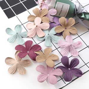 Dekorative Blumen, 30 Stück, künstliche Blumen, Mikrofaser-Stoff, Haarschmuck, Clip, DIY-Zubehör, handgefertigte Gummiband-Dekoration