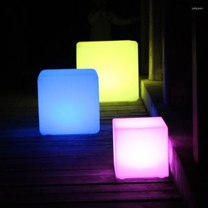 Lâmpadas de mesa D10 D13 D15 20cm RGBW Cubo recarregável Cube Iluminado Iluminação Decorativa à prova d'água 1pc