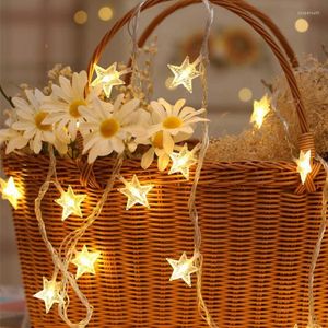 Decorações de Natal USB/Battery Star Power LED Garland luz