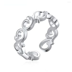 Alyans Hediyesi Kadınlar Sterling Gümüş Kelt Knot Band Ring Irish Mücevher Sonsuzluk Aşk Gelin Açık CP516