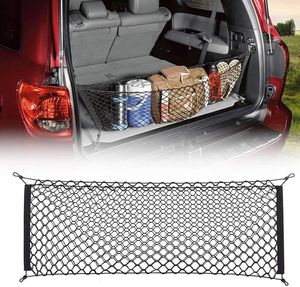 Car Organizer Trunk Cargo Net Auto Portellone posteriore bagagli Nylon elastico con ganci Tasca porta oggetti