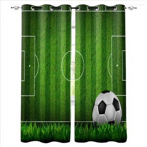 Curtain Soccer Balls Football Window Interior Blackout Valance Door Room Drape For Kitchen Living Bedroom Decor Curtains