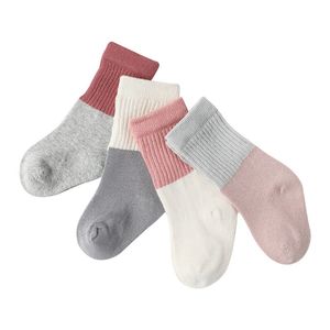 Socks Baby Lotus 4 pary dziewczyna maluch chłopców krótka patchworka zima jesień ciepłe dzieci 221006