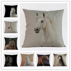 Kudde Animal Horse Pattern Print Cover Decorative Pillow Case Stol Seat Square Car Home Living Textile