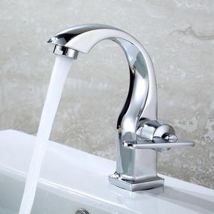 Bathroom Sink Faucets Face Basin Single Hole Faucet Zine Alloy Brush Nickel Mixer Tap Vanity Water Household Accessories