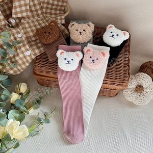 Koreanische Baby Socken Nette Cartoon Bär Kinder Jungen Mädchen Knie Hohe Socken Schöne Tiere Infant Kleinkind Boden Lange Socke