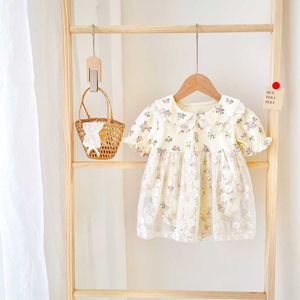 Pagliaccetti Baby Girl Fashion Lace Mesh Floral Body Sweet Baby Stunning Peter Pan Collar Maniche a sbuffo Cotton Princess Jumpsuit J220922