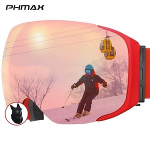 Наружные очки Phmax магнитные лыжные очки UV400 защитные бокалы для сноуборда мужчины зимние двойные слои катание
