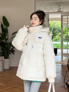 Mulheres para baixo feminino bolha casaco inverno fino sólido grosso quente puffer jaqueta coreano casual solto com capuz overized parkas mulheres outwear 220930