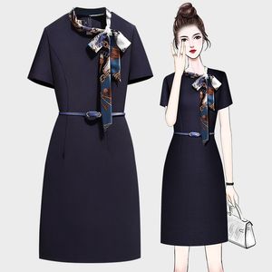 Work Dresses Vintage Elegant Wear to Work with Belt Business Chic Party Formal Office Ladies Professional Career OL Women Dress Summer Autumn 221006