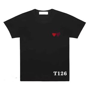 Designer Men's T Shirts Fashion Women's Commes Des Garcon Short Sleeve Heart Badge Top kläder 806