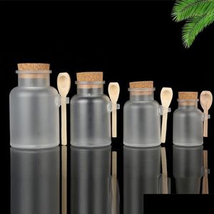 Бутылки для хранения банки замороженные пластиковые косметические бутылки контейнеры с пробками и ложкой соляная маска для ванны