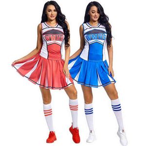 Damskie dresy 6pcs/set seksowne kobiety cheerleaderki mundury szkolne dziewczyny taniec przychodzi sport sportowy scena odzież t220909