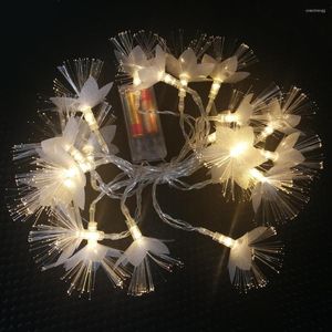 Strings 1.2m/3m/5m LED Battery Light String Optical Fiber Snow Balls Fairy Decorative Operated Wedding Christmas Garland Decoration
