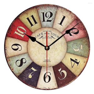 Zegary ścienne 2022 MDF Zegar drewniany Nowoczesny design Big Nordic Vintage Rustic Retro Retro Home Decoration Art Duże zegarek Horloge