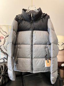 Män puffer jacka parkas canvas vadderad modedesigner kvinnor blixtlås pocket nylonrock huva dragkammare brev vinter varmt utkläder ner jackor storlek xs-xxl