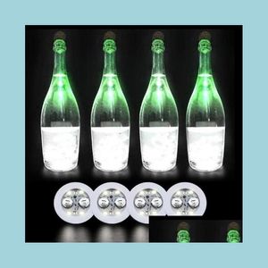 Mats Pads Blinking Glow Led Bottle Sticker Coaster Lights Flashing Cup Mat For Christmas Party Wedding Bar Vase Decoration Light Dro Dhxpo